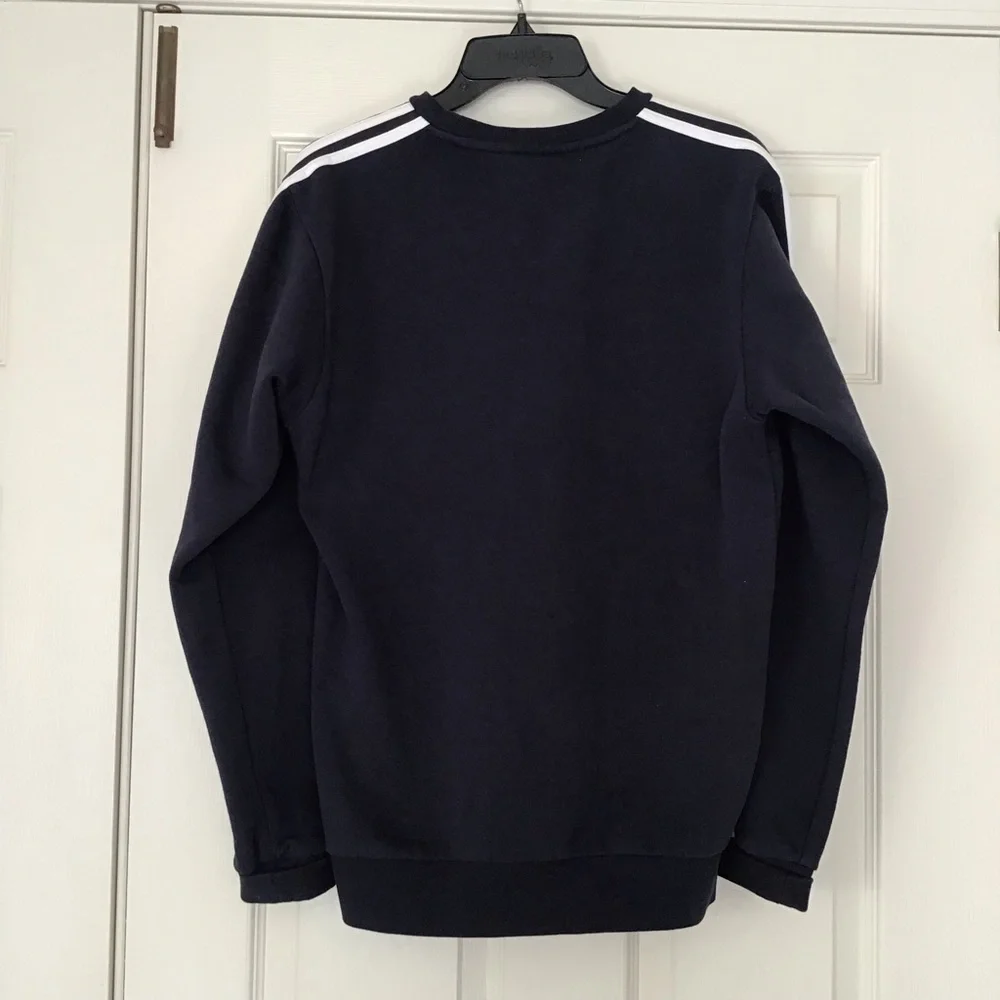 Adidas Navy & White Fleece Crewneck